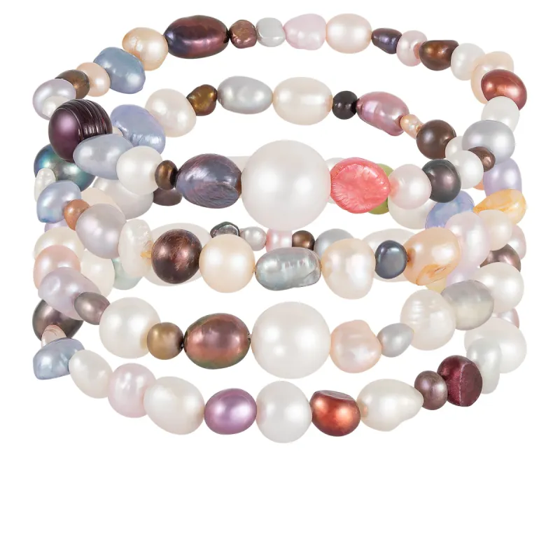 Splendid Pearls Set Of 4 Elastic Bracelets sold by Ruumur