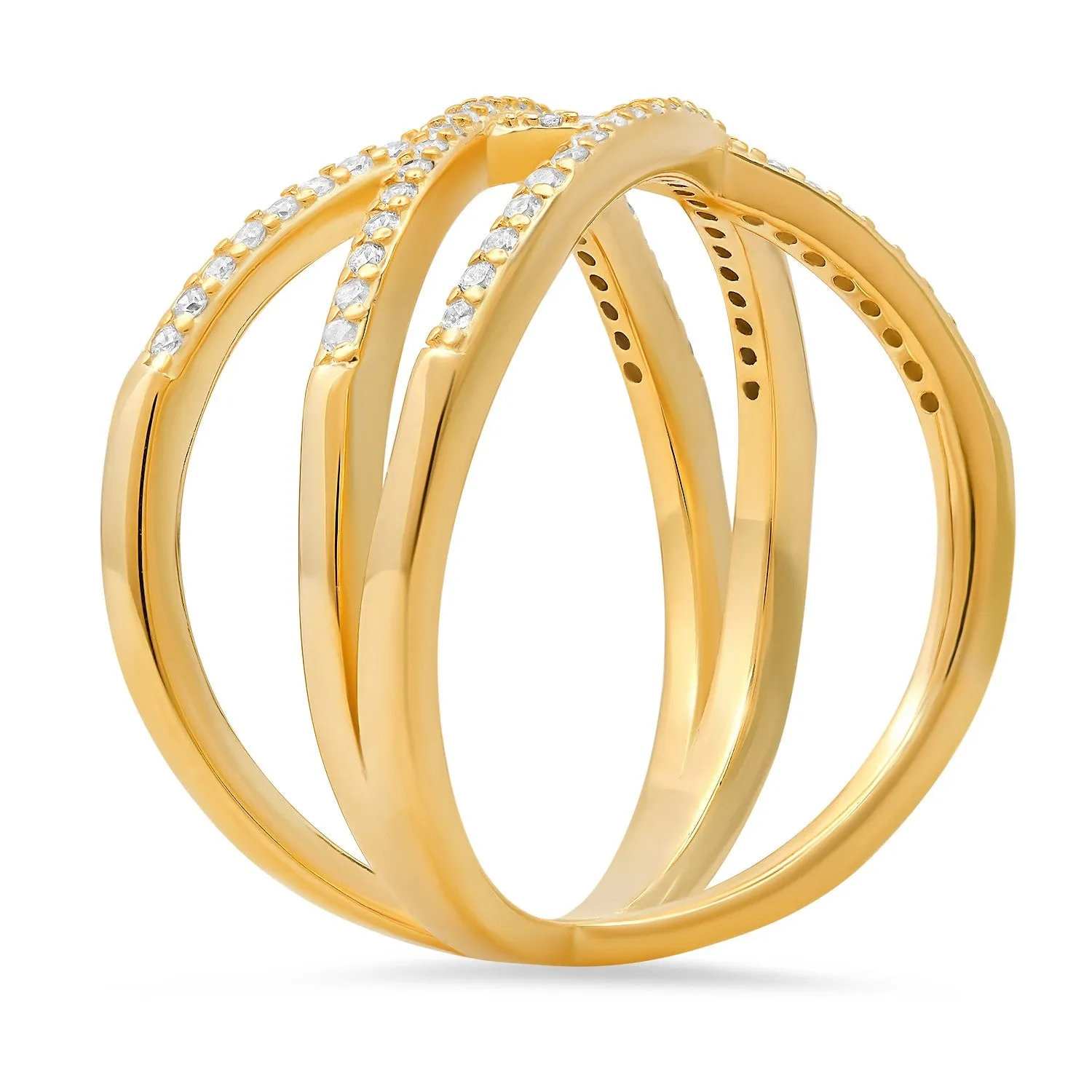 Sterling Silver Criss-Cross CZ Ring sold by Ruumur product image thumbnail 3