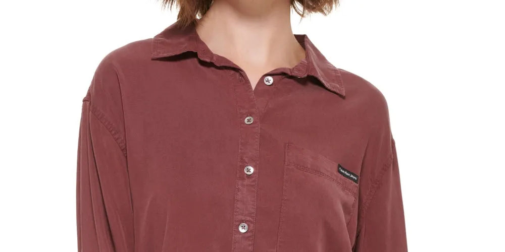 Calvin Klein Jeans Women's Button Front Top Red Size Small sold by Ruumur product image thumbnail 2