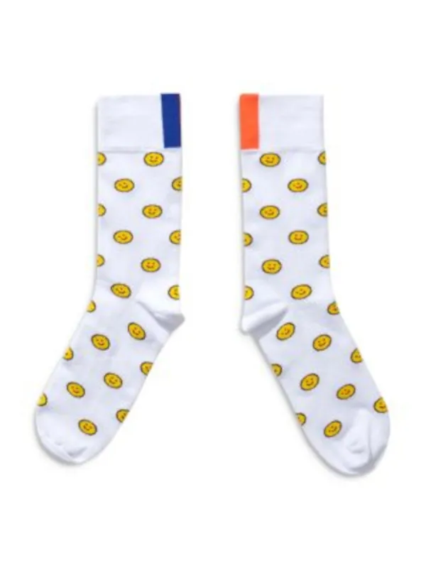 Kule Women's Graphic Ribbed Casual Crew Socks White Size Regular sold by Ruumur