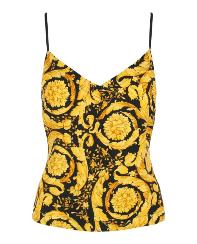Versace Barocco Silk Pajama Top sold by Ruumur