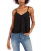 Leyden Women's Textured Spaghetti Strap V Neck Evening Top Black Size Medium sold by Ruumur