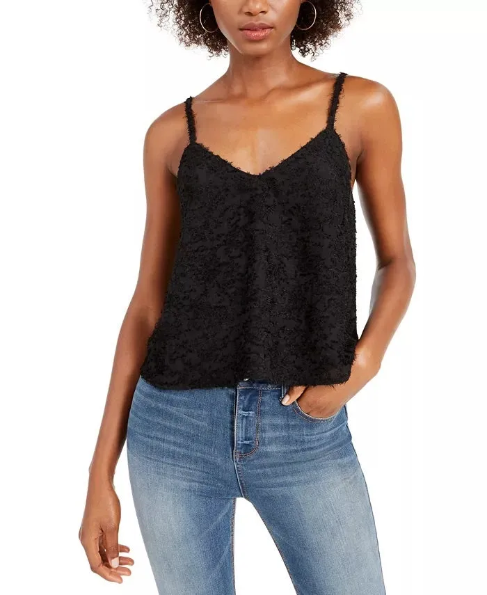 Leyden Women's Textured Spaghetti Strap V Neck Evening Top Black Size Medium sold by Ruumur