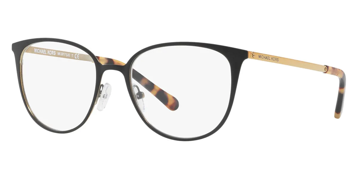 Michael Kors Women's Lil 51mm Matte Black Light Gold Opticals MK3017-1187-51 sold by Ruumur