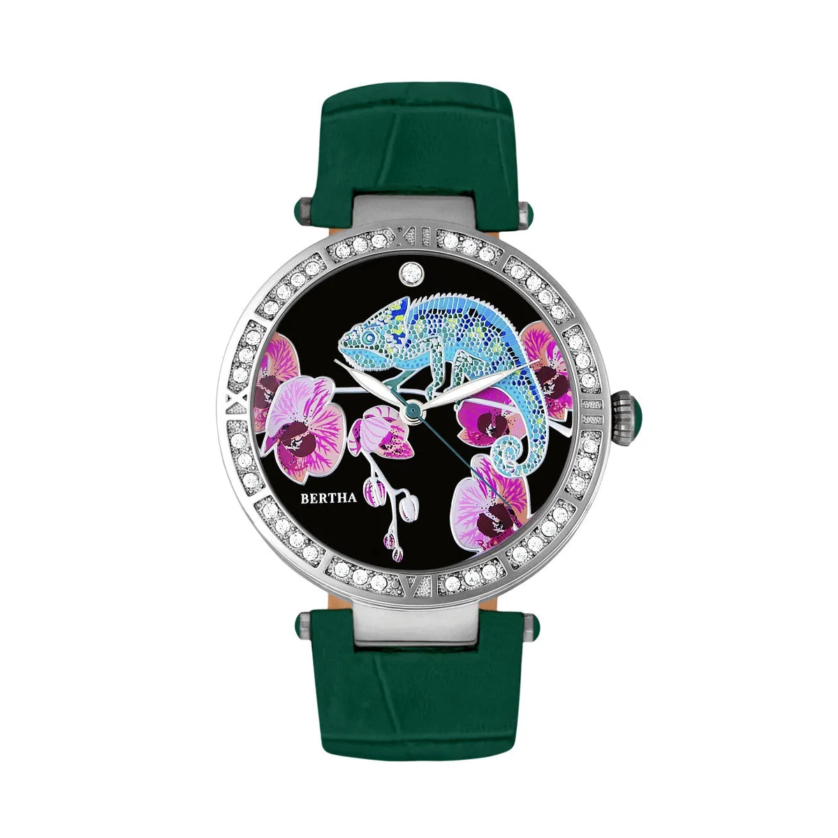 Bertha Camilla Mother-Of-Pearl Leather-Band Watch - Teal sold by Ruumur