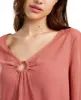 Freshman Juniors Women's Ring-Detail Textured Top Pink Size Extra Large sold by Ruumur