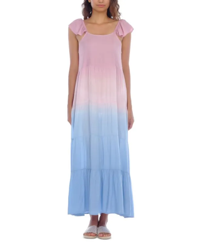 Raviya Women's Ombre Maxi Coverup Dress Swimsuit Pink Size X-Large sold by Ruumur