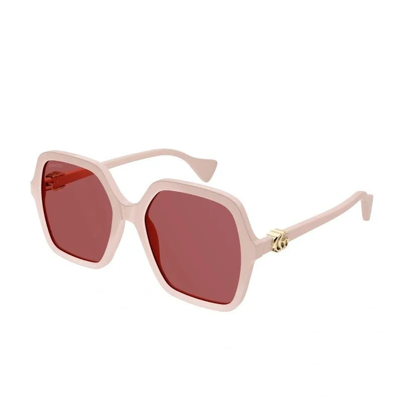 Gucci Ivory Square Frame Sunglasses 56MM -Ivory/Brown sold by Ruumur
