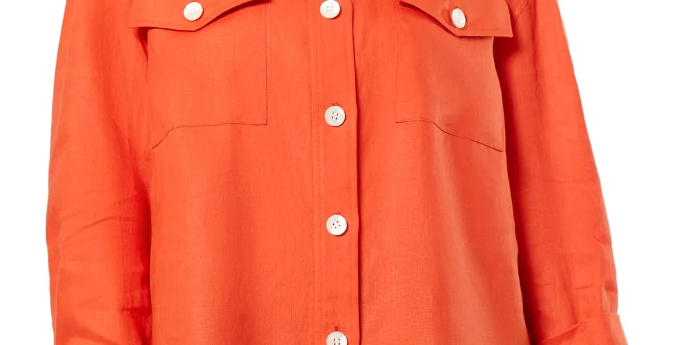 Jones New York Women's Shacket With Rolled Tab Jacket Red Size X-Small sold by Ruumur product image thumbnail 3
