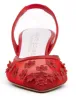 Lulu Red Mesh Sandal sold by Ruumur