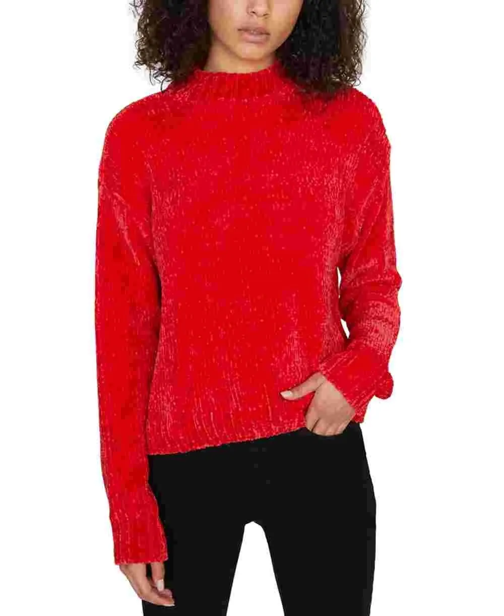 Sanctuary Women's Long Sleeve Mandarin Collar Sweater Red Size X-Large sold by Ruumur