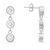 Sterling Silver Dangling Bezel-set CZ Earrings sold by Ruumur