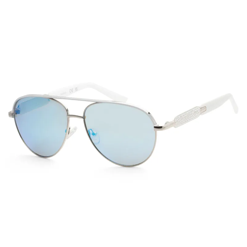 Guess Women's 57 mm Shiny Dark Nickeltin Sunglasses GF0287-06X sold by Ruumur