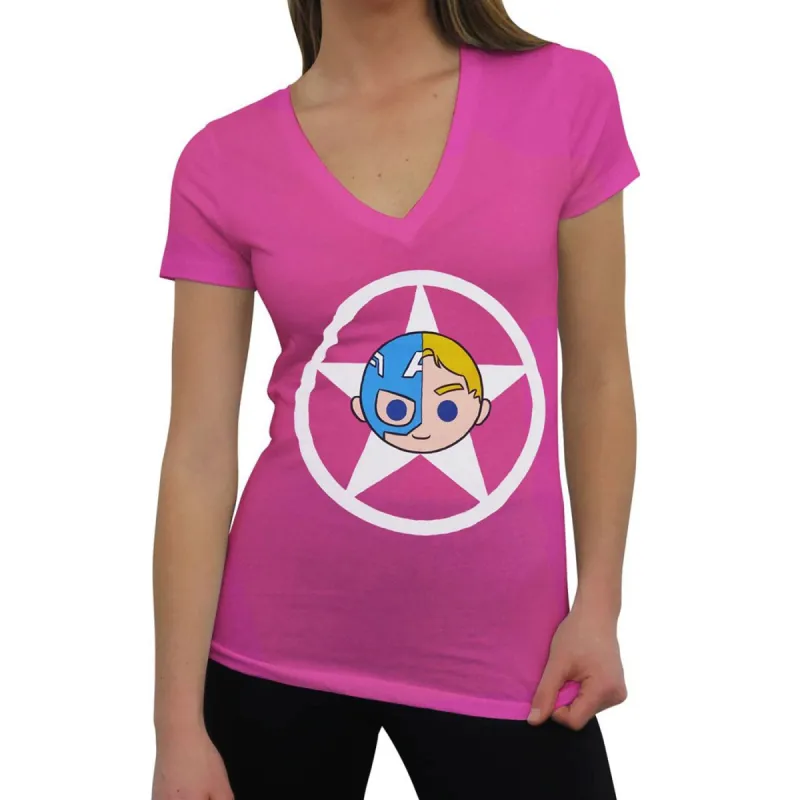 Captain America Iconic Women's V-Neck T-Shirt sold by Ruumur