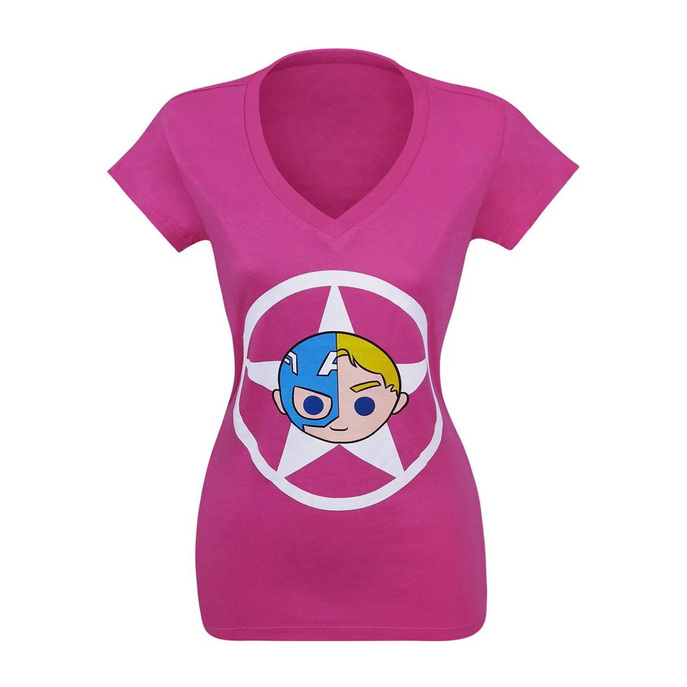 Captain America Iconic Women's V-Neck T-Shirt sold by Ruumur product image thumbnail 4