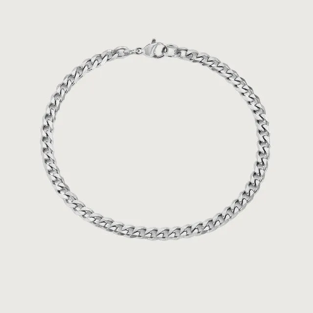 4mm Curb Chain Hypoallergenic Bracelet sold by Ruumur