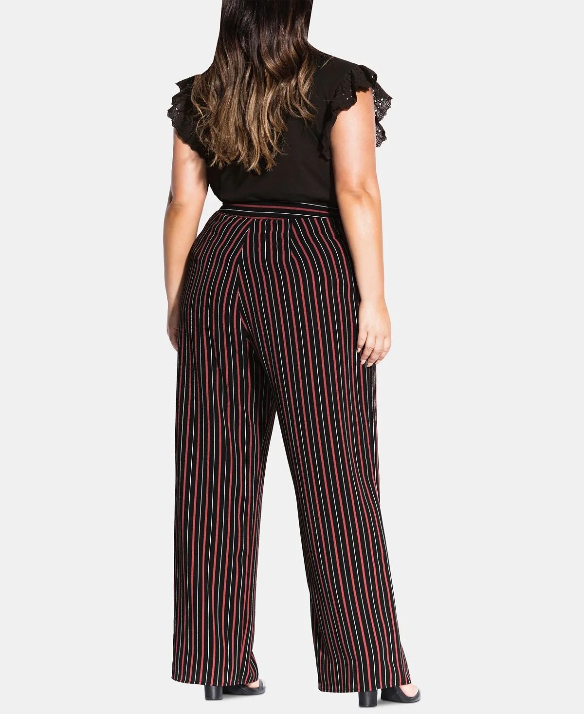 City Chic Women's Plus Striped Office Palazzo Pants Black Size XS sold by Ruumur product image thumbnail 2