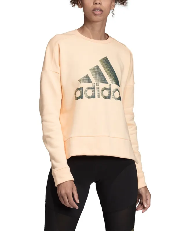 Adidas Women's Glam-Logo Sweatshirt Orange sold by Ruumur