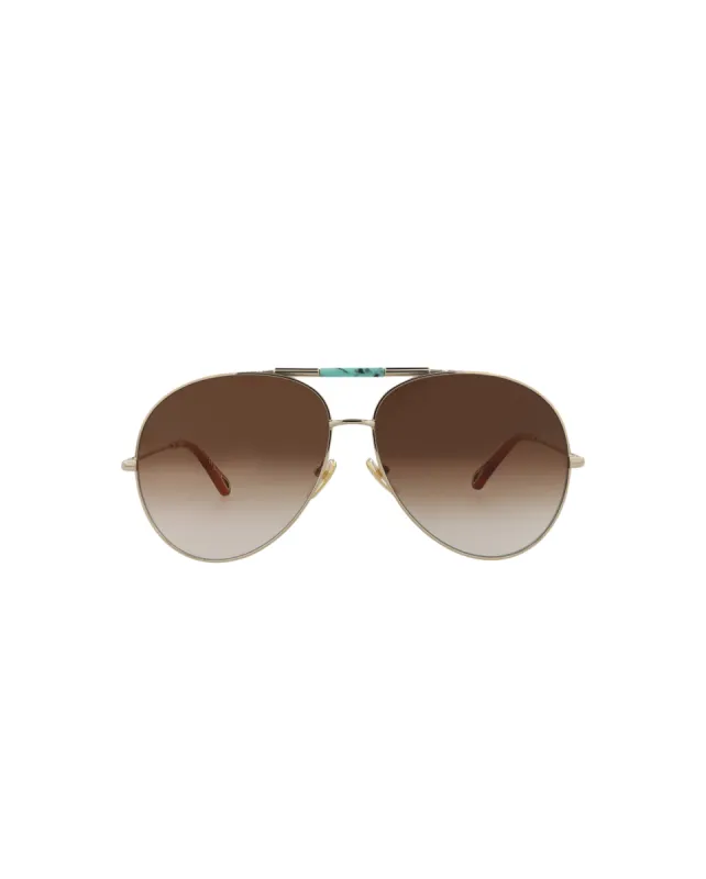Chloe Aviator-Frame Metal Sunglasses, Style #  CH0113S-30012496002 sold by Ruumur