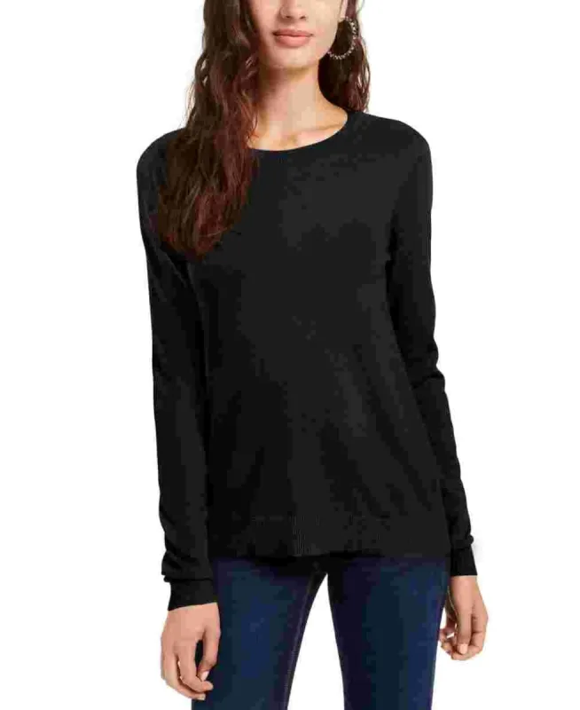 Planet Gold Women's Solid Long Sleeve Jewel Neck Top Black Size Small sold by Ruumur