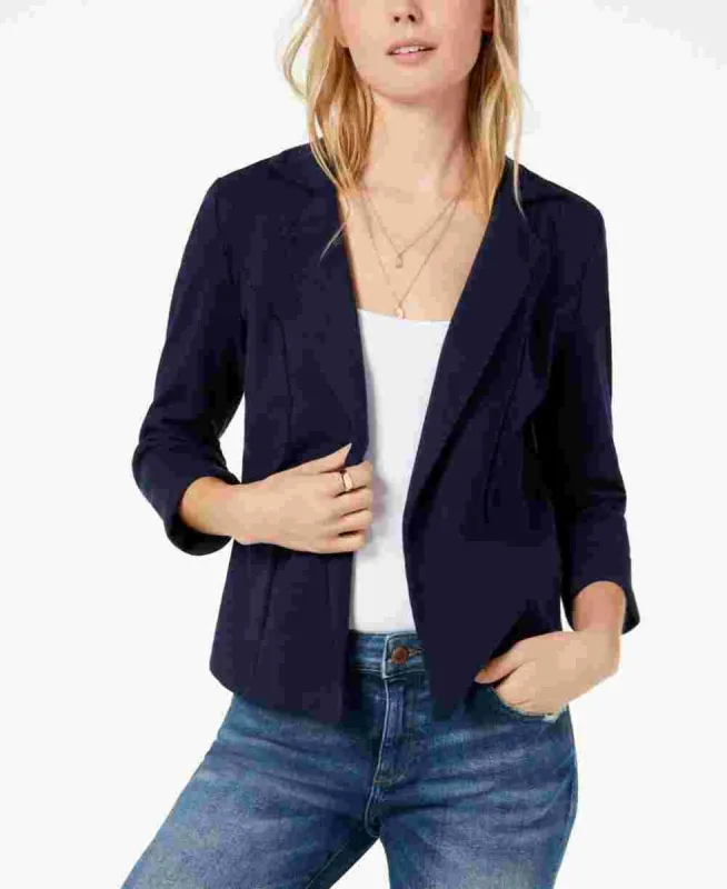 Maison Jules Women's 3/4 Sleeve Knit Blazer Navy Size XX-Small sold by Ruumur