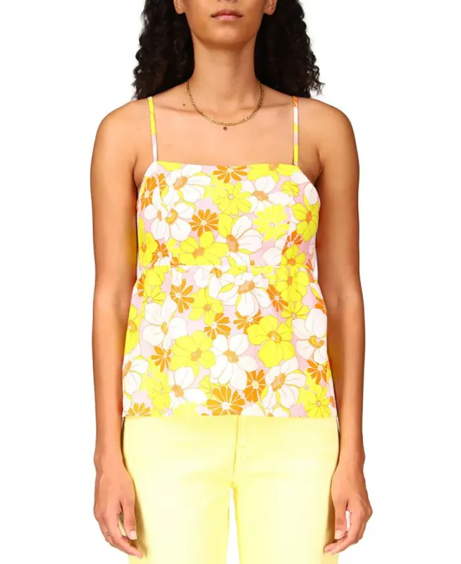 Sanctuary Women's Floral Print Linen Blend Top Yellow Size Medium sold by Ruumur