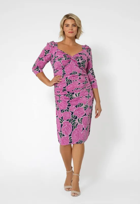 Leota Women's Ruched Detail Marielle Dress Purple Size 1X sold by Ruumur