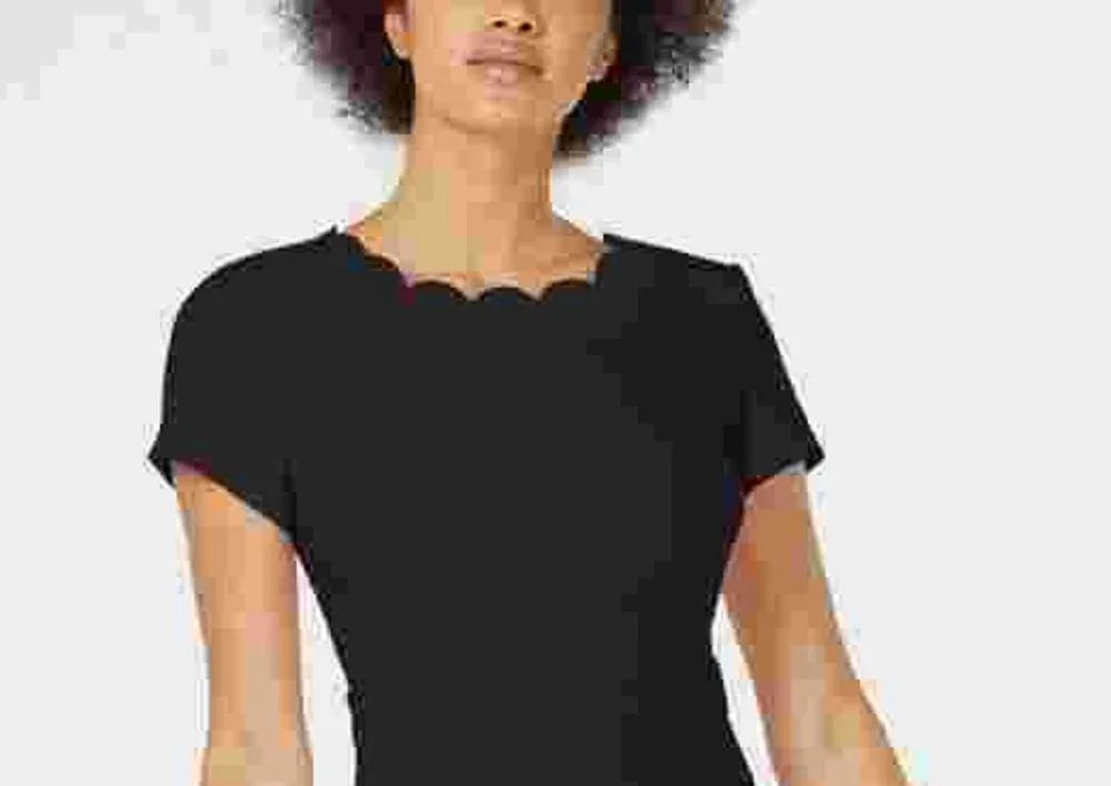 Maison Jules Women's Scalloped Sheath Dress Black Size 0 sold by Ruumur product image thumbnail 2