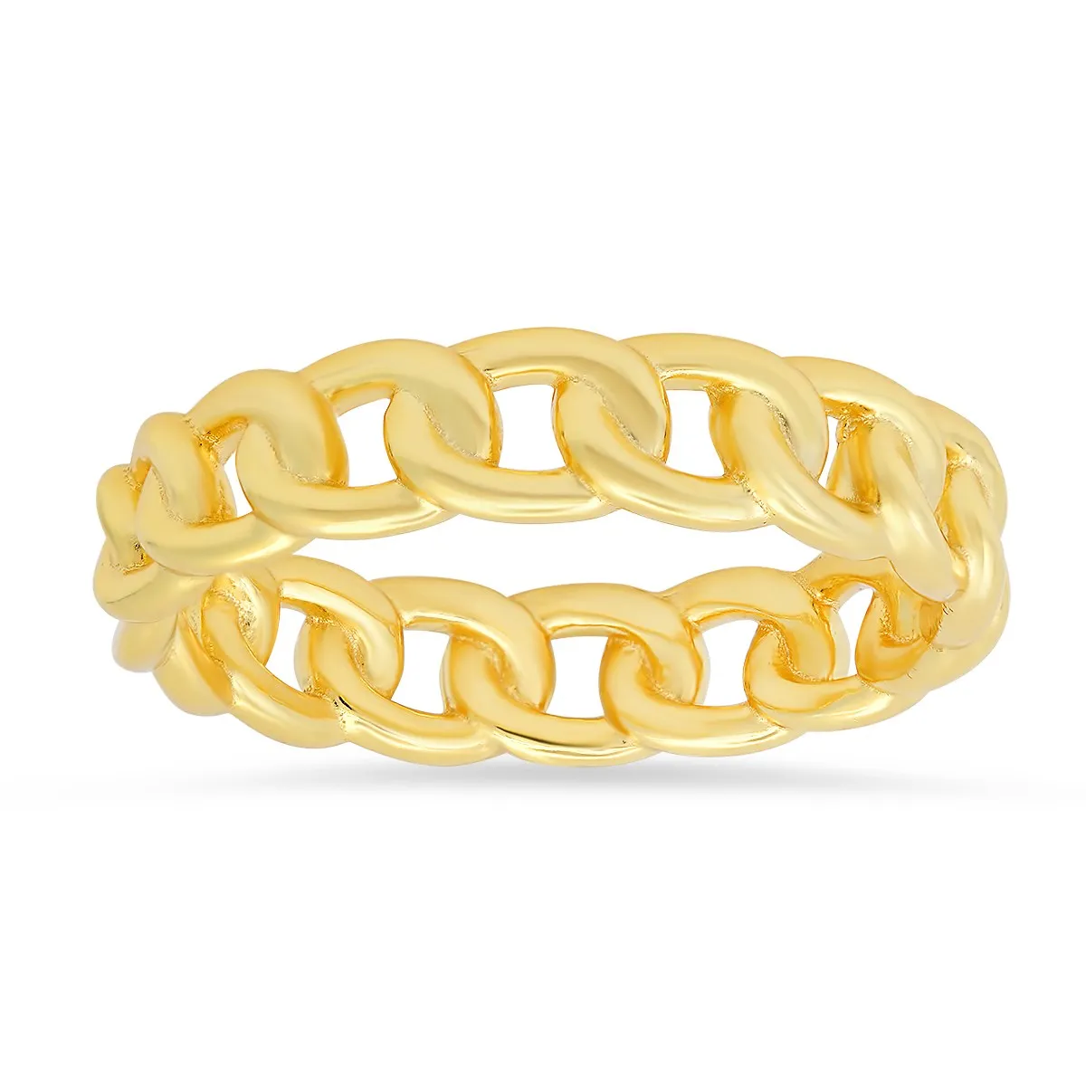 14k Gold Over Silver Curb Chain Eternity Band Ring sold by Ruumur