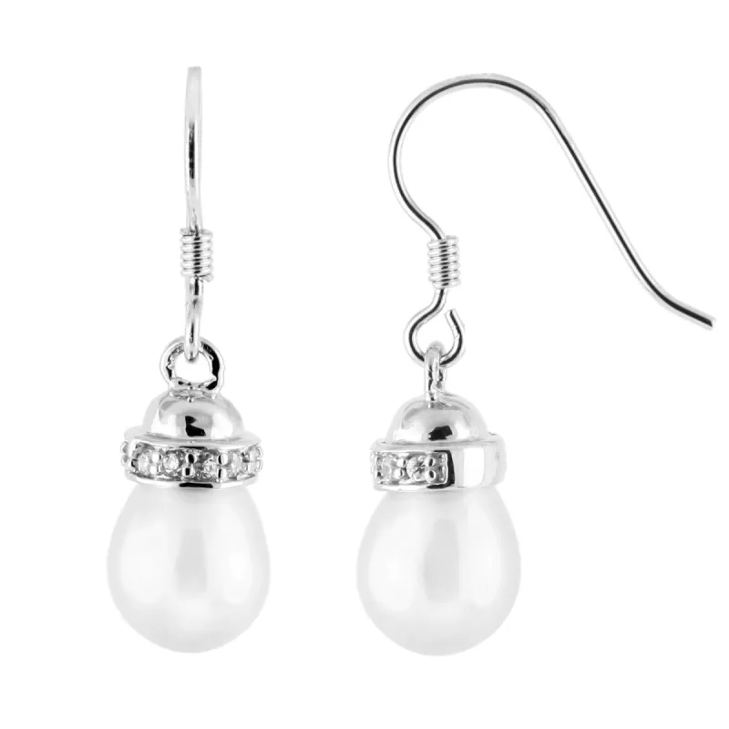 Splendid Pearls Sterling Silver Pearl Earrings ESR-409 sold by Ruumur