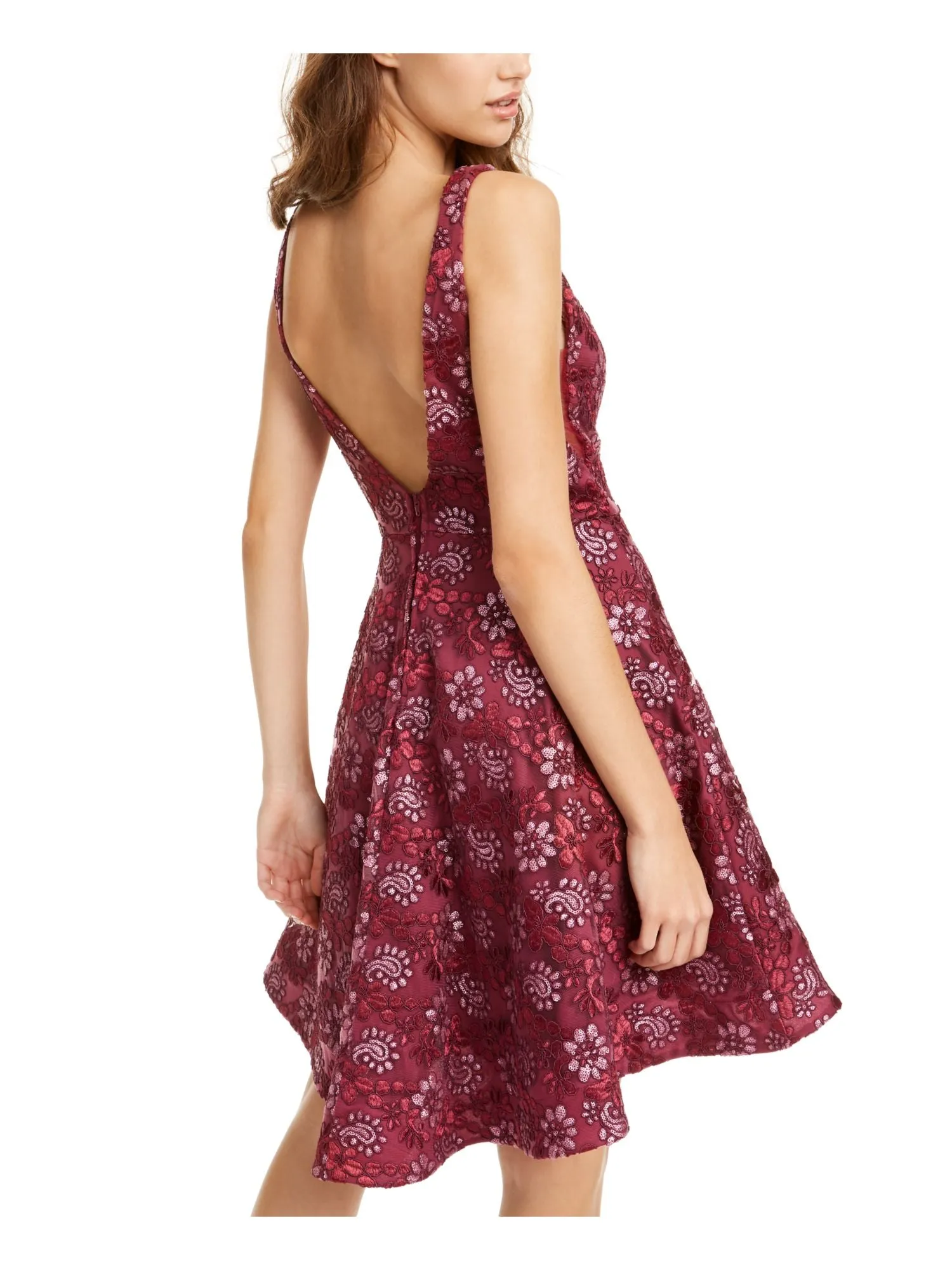 B. Darlin Women's Sleeveless Short Fit Flare Cocktail Dress Berry Size 1/2 sold by Ruumur product image thumbnail 2