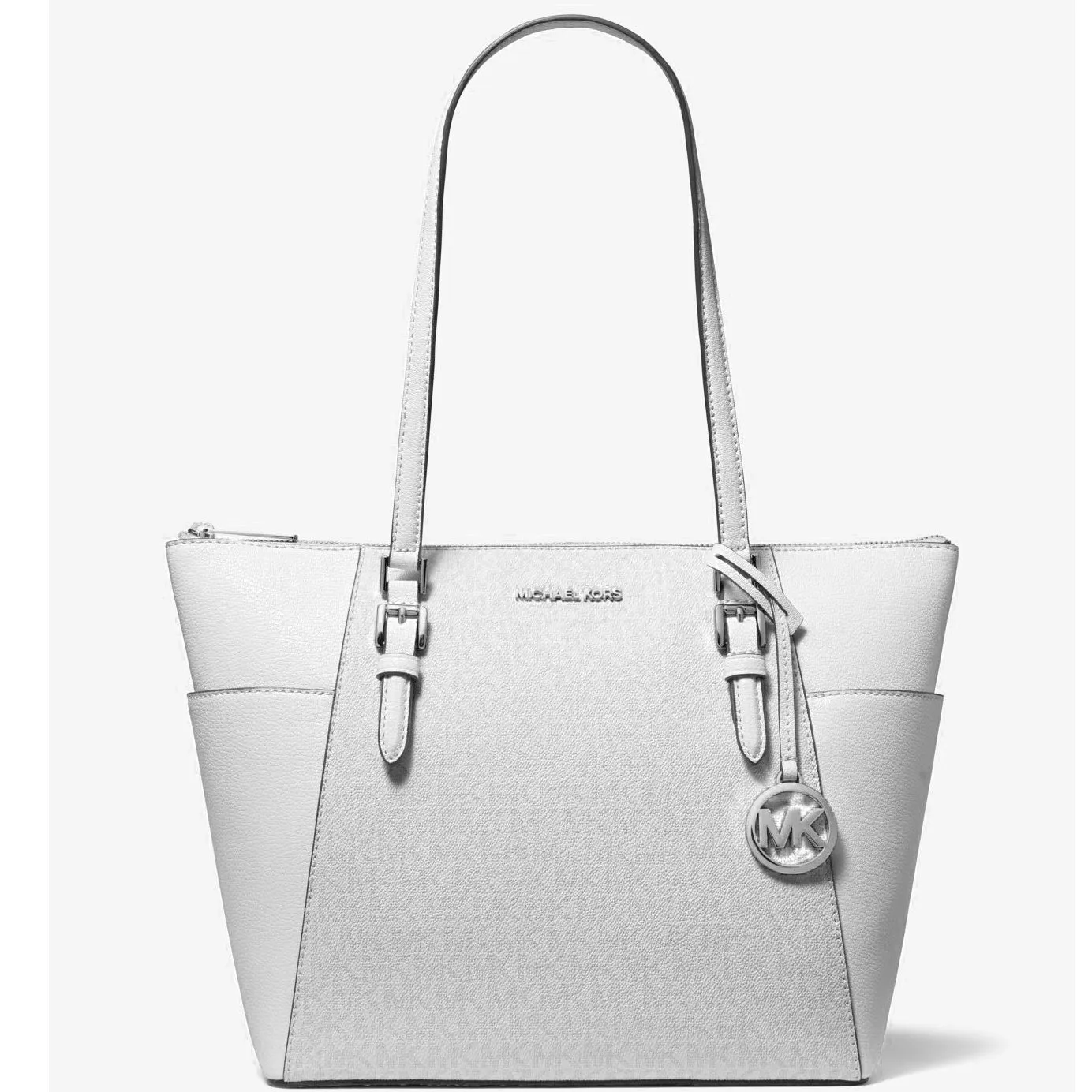 Michael Kors Women's Charlotte Large Logo and Leather Top-Zip Tote Bag sold by Ruumur