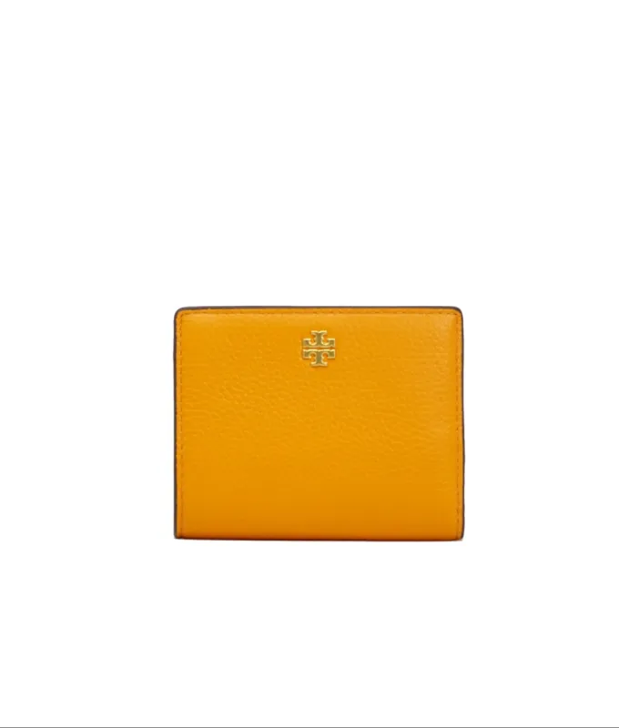 Tory Burch Orange Citrine / Curly Ditsy Logo Blake Color-Block Mini Wallet sold by Ruumur