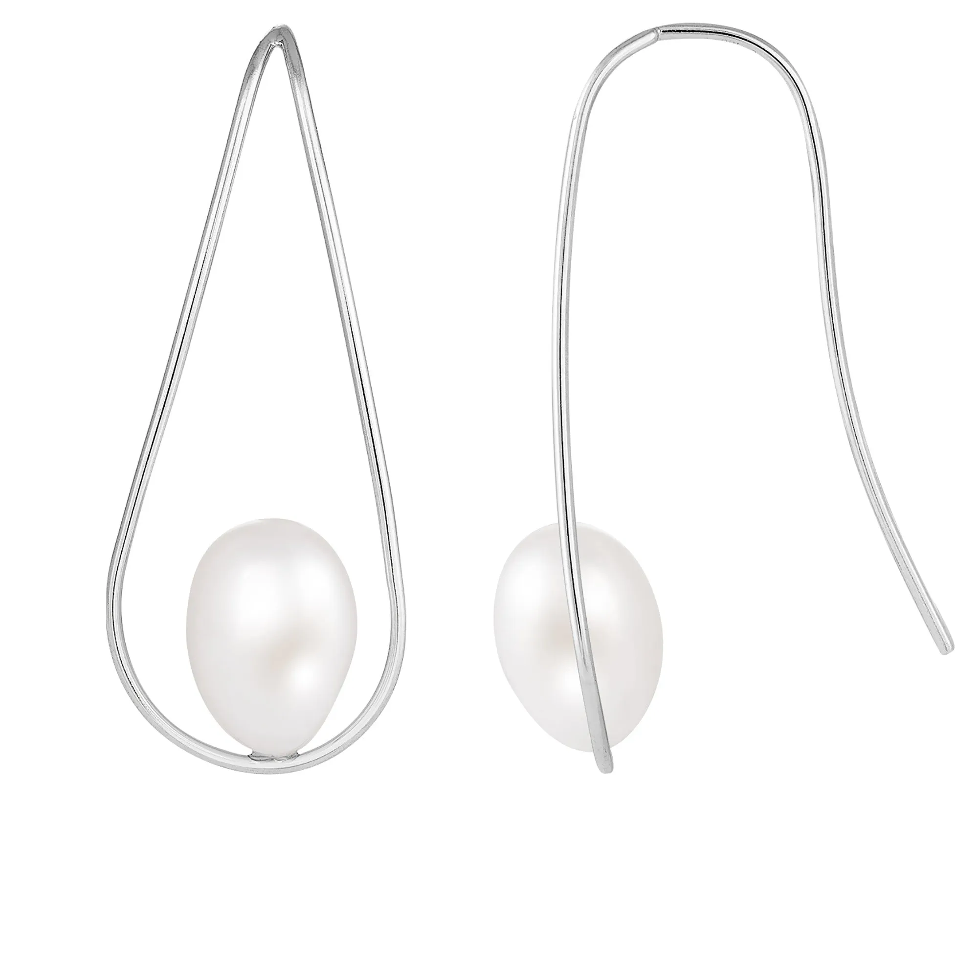 Splendid Pearls Fancy Sterling Silver Pearl Earrings sold by Ruumur