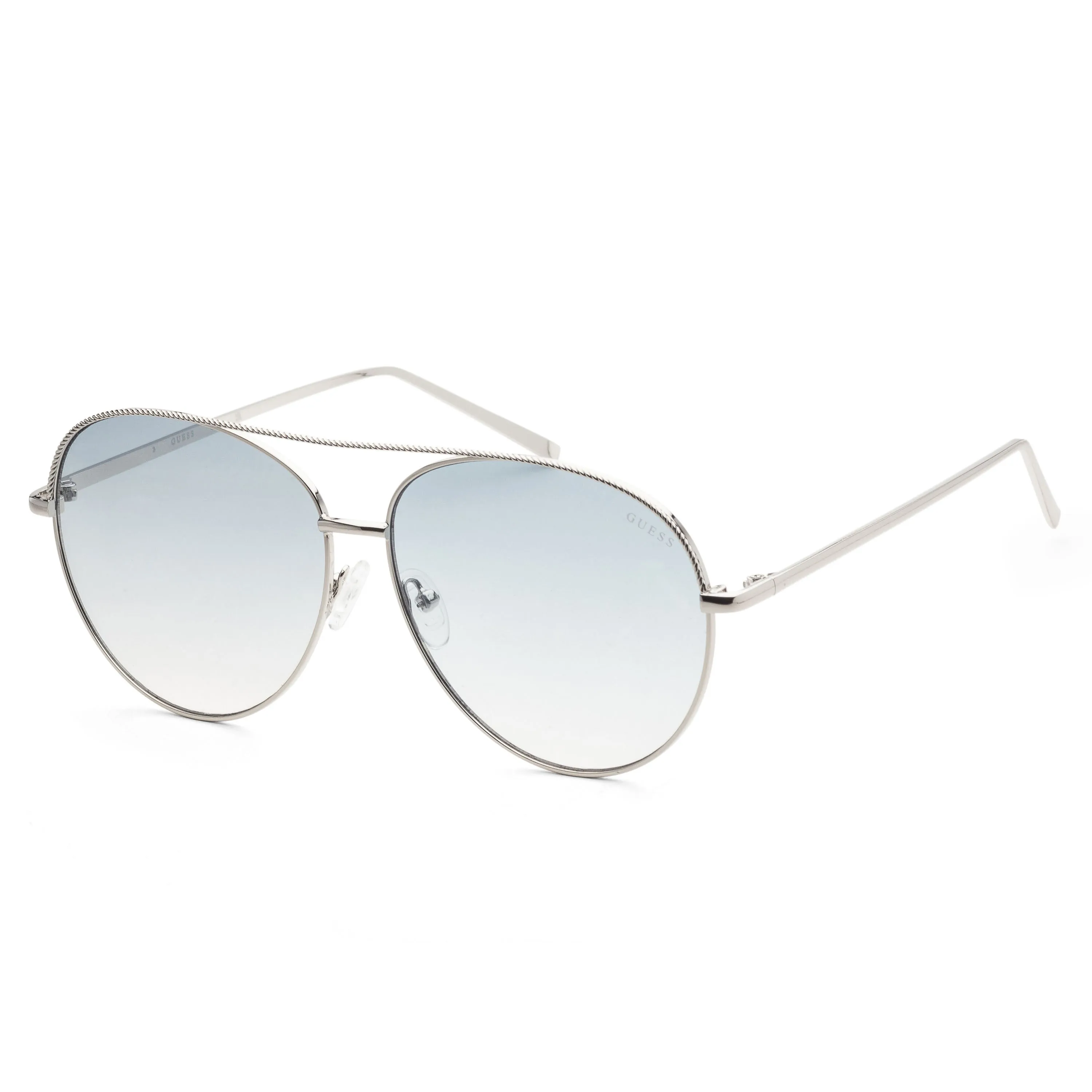 Guess Women's 63 mm Shiny Light Nickeltin Sunglasses GF0391-10W sold by Ruumur