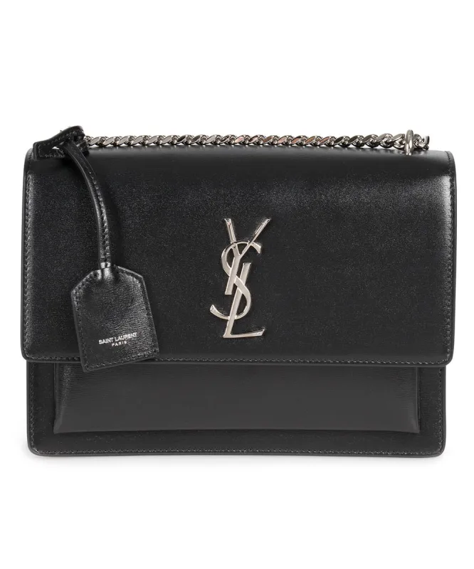 Saint Laurent Medium Black Sunset Monogram Shoulder Bag sold by Ruumur