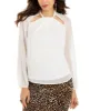 Thalia Sodi Women's Twist Neck Cutout Top White Size X-Large sold by Ruumur