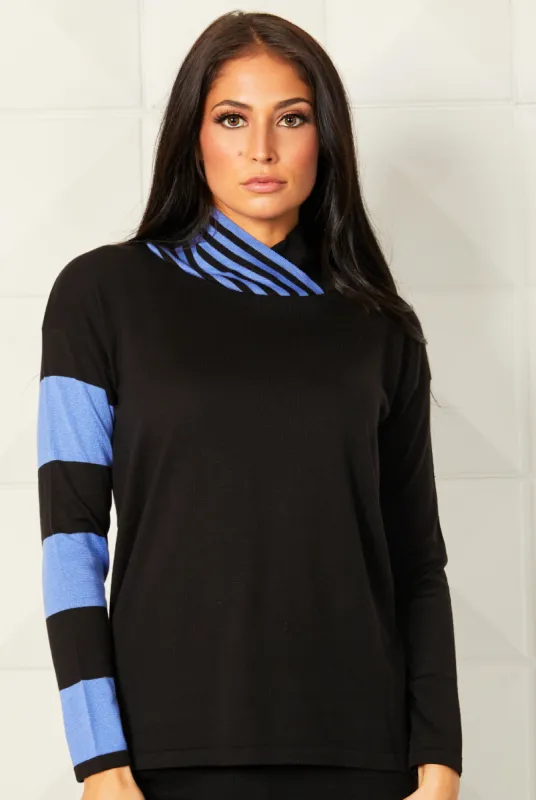 Angel Apparel Stripe Funnel Neck Sweater sold by Ruumur