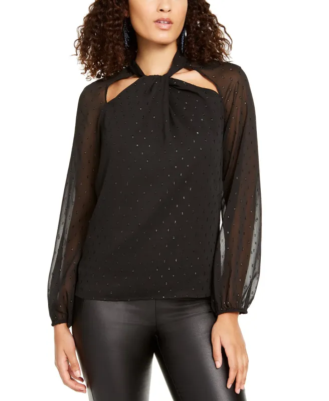 Thalia Sodi Women's Twist-Neck Top Black Size Large sold by Ruumur