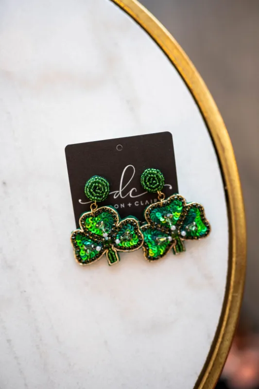 SHAMROCK SEQUIN EARRING sold by Ruumur
