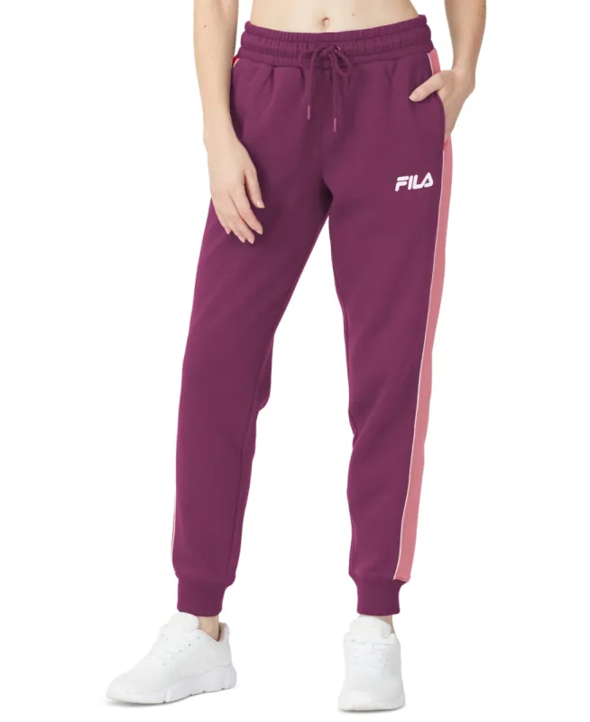 Fila Women's Vigor Mid Rise Colorblocked Fleece Joggers Purple sold by Ruumur