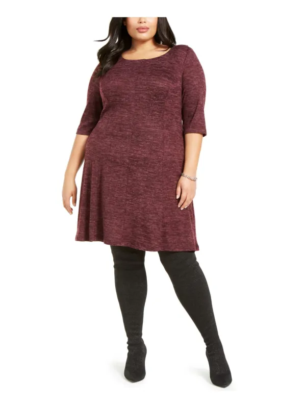 CONNECTED Women's Burgundy 3/4 Sleeve Evening Dress Purple Size 18W sold by Ruumur
