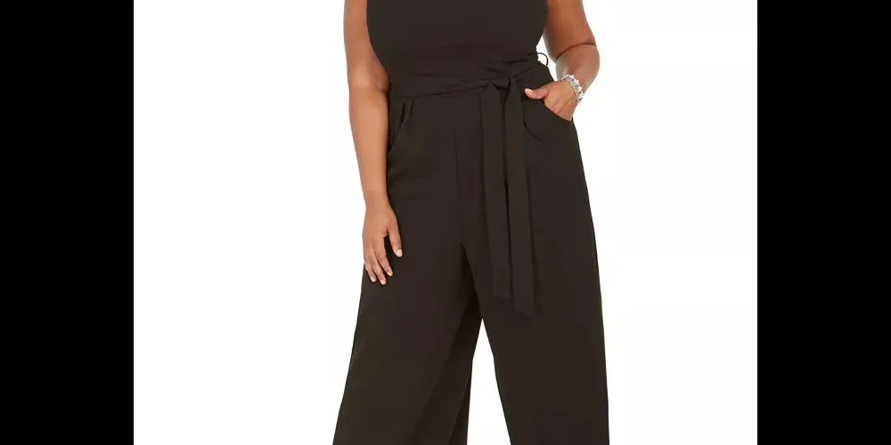 Emerald Sundae Women's Short Length Zippered Spaghetti Strap Sweetheart Neckline Evening Jumpsuit Black Size 18 sold by Ruumur product image thumbnail 2