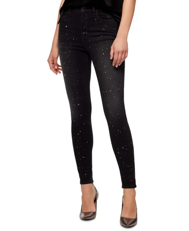 Sanctuary Women's Metallic Splatter Skinny Ankle Jeans Black Size 24 sold by Ruumur