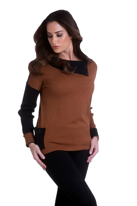 Angel Apparel Button Cowl Neck Pullover sold by Ruumur