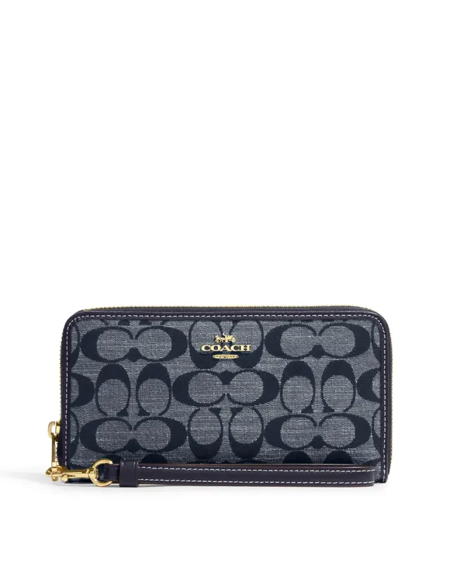 Coach Long Zip Around Wallet In Signature Chambray sold by Ruumur