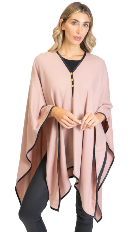 Jones New York Novelty Button Convertible Wrap Poncho (JNP310S-BSH ) made by Ruumur