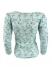 Crave Fame Juniors' Ruched Floral Top Blue Size Small sold by Ruumur
