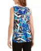 Kasper Women's Printed Sleeveless Blouse Blue Size X-Small sold by Ruumur