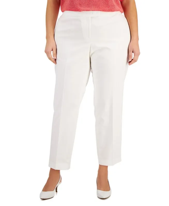 Anne Klein Women's Bowie Tab Waist Pants White sold by Ruumur